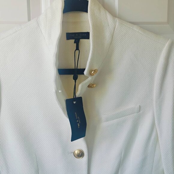 NWT rag & bone Slade Textured Knit Blazer Jacket Off White retro - Picture 9 of 10